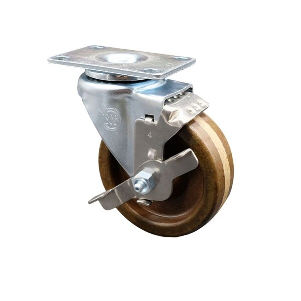 Service Caster Advance Tabco 109RA45 RA-45 Replacement Caster with Brake ADV-SCC-20S414-PHSHT-TLB - main